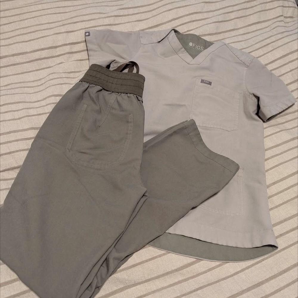 Figs Gray Scrub Set